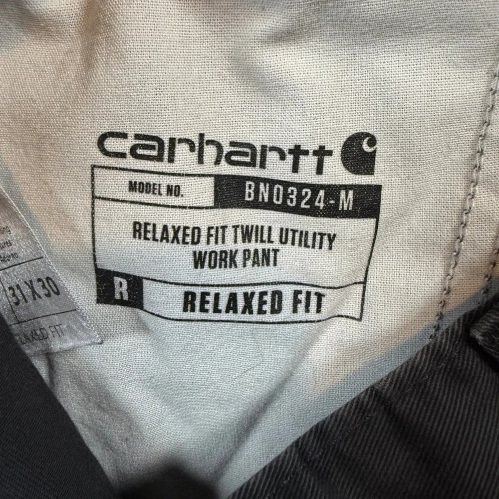 Carhartt Relaxed Fit Twill Utility Work Pant Mens 31x30 Black B324-BLK Carpenter